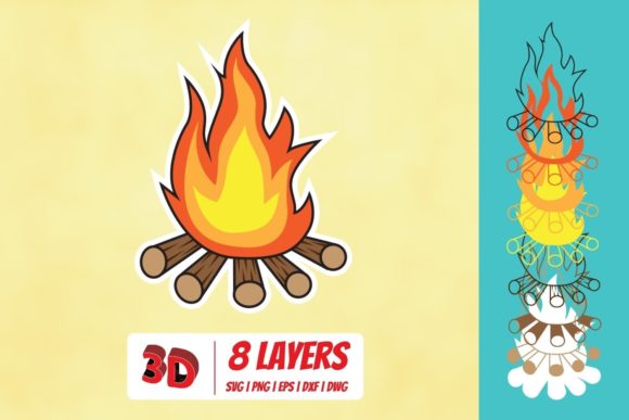 3D Bonfire SVG