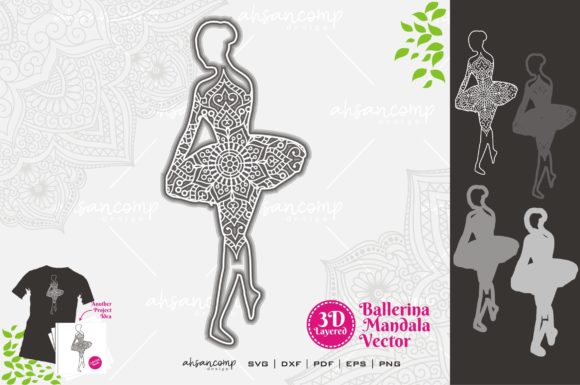 Ballerina Mandala SVG 3D Layered 6