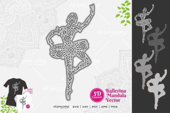Ballerina Mandala SVG 3D Layered 7: Elevating Digital Crafts with Depth and Grace