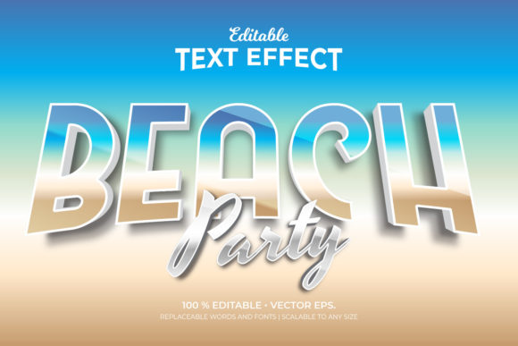 Beach Party 3D Editable Text Effects