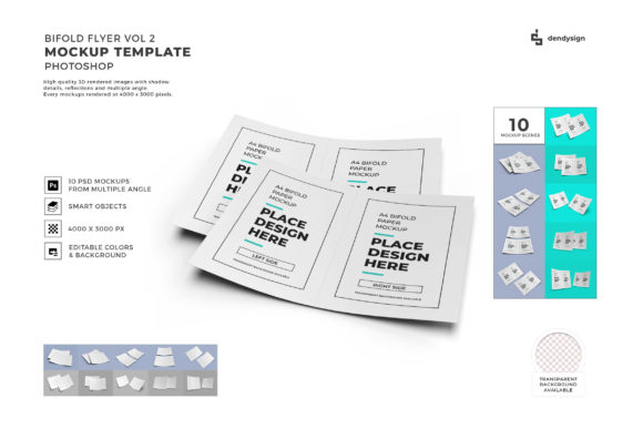 Bifold Flyer 3D Mockup Bundle Vol 2