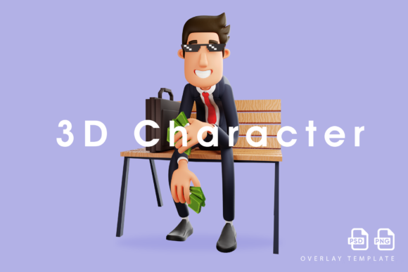 Businessman Cartoon Design Holding Money