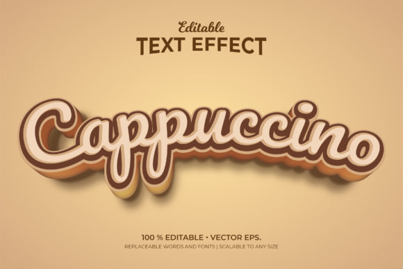 Cappuccino 3d Style Editable Text Effect