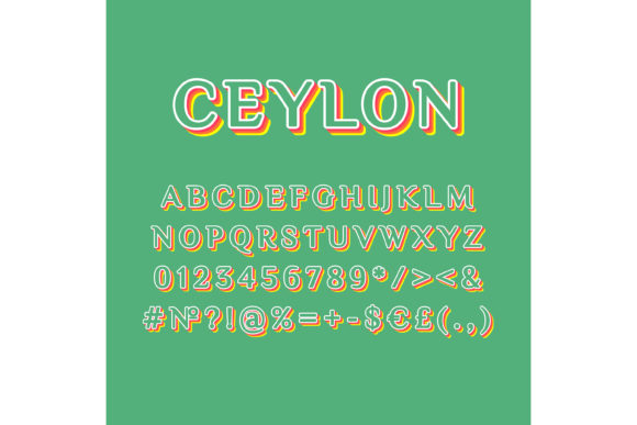 Ceylon Vintage 3d Vector Alphabet Set
