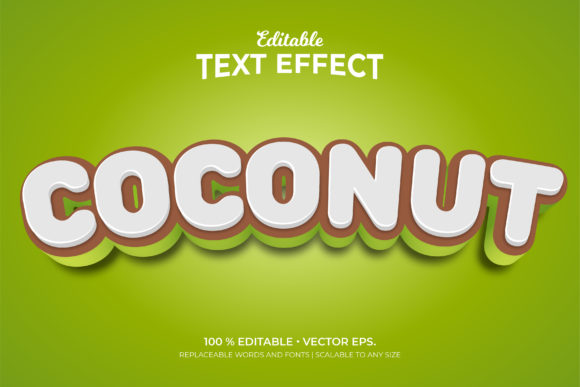 Coconut 3d Style Editable Text Effects