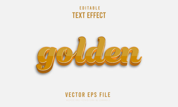 Editable Golden 3d Font Effect