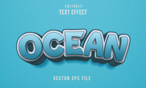 Editable Ocean 3d Font Effect