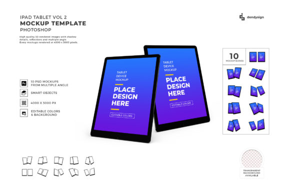 IPad Tablet Device 3D Mockup Bundle 2