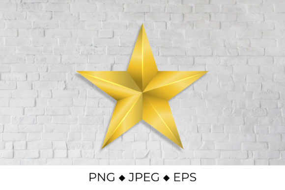 Metallic Gold Star, 3d Golden Star Icon