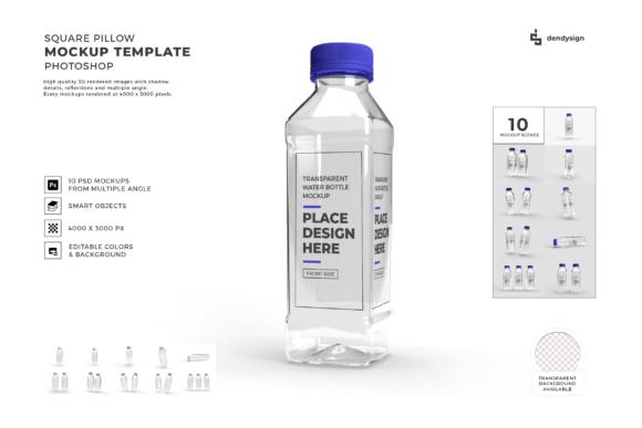 Plastic Bottle 3D Mockup Template Bundle