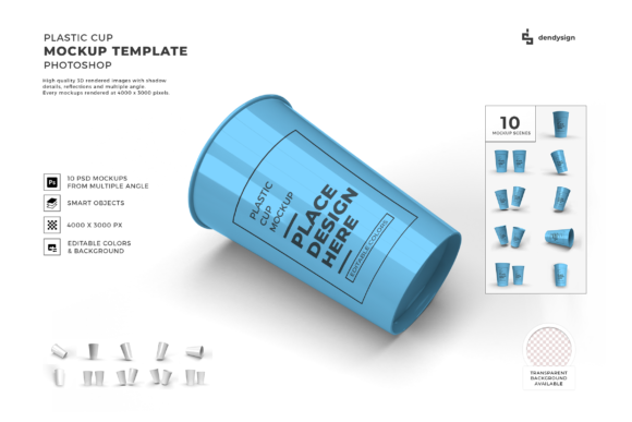 Plastic Cup 3D Mockup Template Bundle