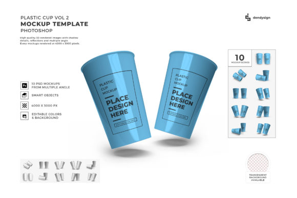 Plastic Cup Packaging 3D Mockup Bundle 2