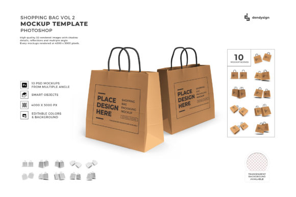 Shopping Bag 3D Mockup Template Bundle 2