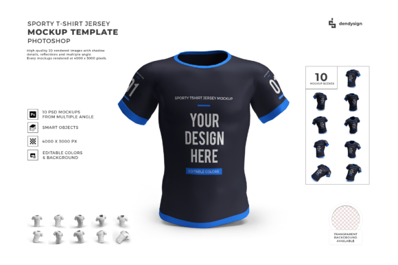 Sporty Tshirt Jersey 3D Mockup Bundle