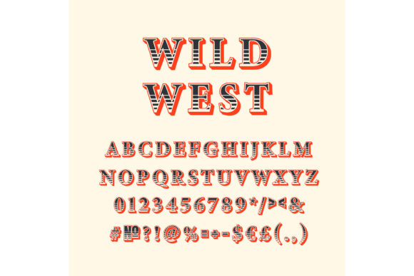 Wild West Vintage 3d Vector Alphabet Set